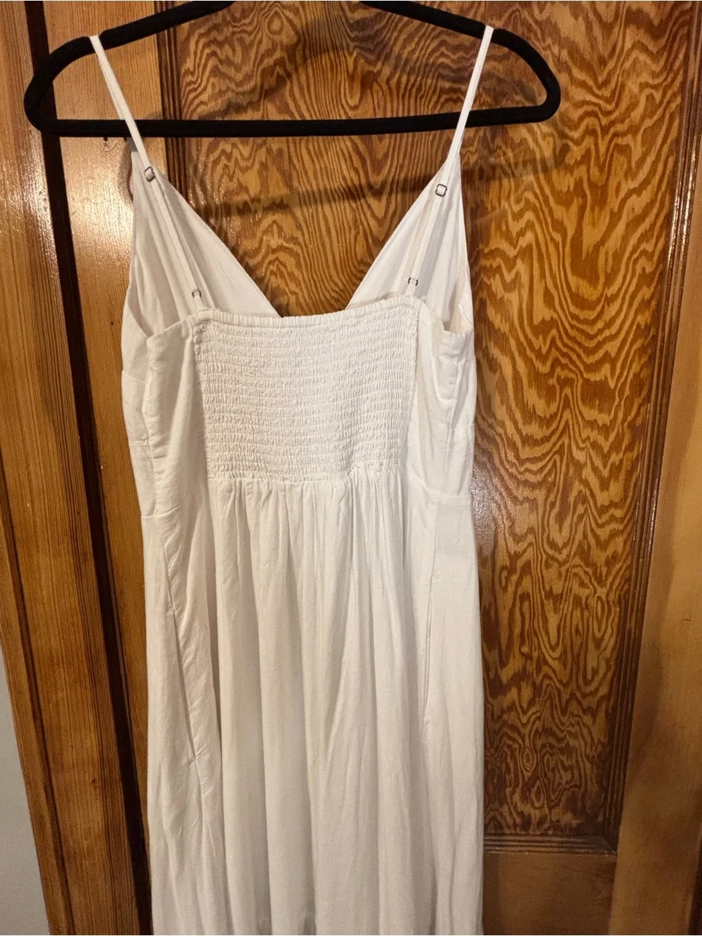 Abercrombie & Fitch White Button-Front V-Neck Maxi Dress